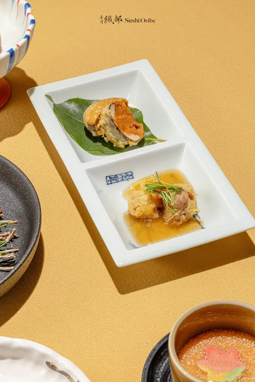 Deep-fried Salmon Milt / Ankimo Sandwich with Shiitake Mushroom